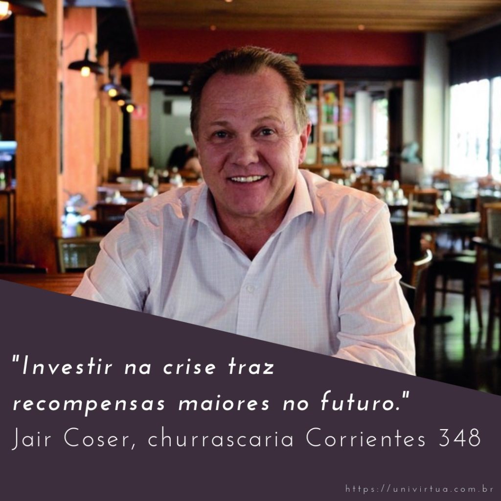 Frase motivacional de Jair Coser sobre investimento em época de crise